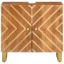 Mueble para lavabo de baño madera maciza mango marrón y negro de vidaXL, Tocadores de baño - Ref: Foro24-356802, Precio: 95,7...