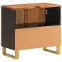 Mueble para lavabo de baño madera maciza mango marrón y negro de vidaXL, Tocadores de baño - Ref: Foro24-356802, Precio: 95,7...