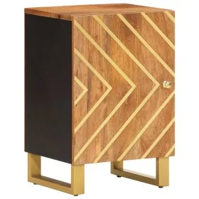 Mueble de baño madera maciza mango marrón y negro 38x33,5x58 cm de vidaXL, Tocadores de baño - Ref: Foro24-356804, Precio: 46...