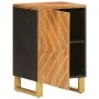 Mueble de baño madera maciza mango marrón y negro 38x33,5x58 cm de vidaXL, Tocadores de baño - Ref: Foro24-356804, Precio: 46...