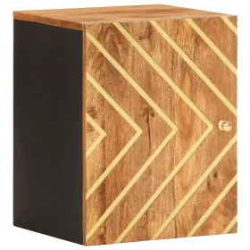 Mueble de baño de pared madera maciza mango marrón y negro de vidaXL, Tocadores de baño - Ref: Foro24-356803, Precio: 45,97 €...