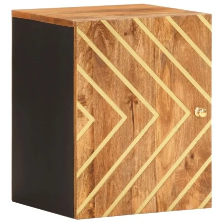 Mueble de baño de pared madera maciza mango marrón y negro de vidaXL, Tocadores de baño - Ref: Foro24-356803, Precio: 45,97 €...