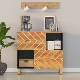 Hilfsmöbel aus massivem Mangoholz, braun/schwarz, 80x33,5x75 cm von vidaXL, Sideboards - Ref: Foro24-356810, Preis: 130,43 €,...