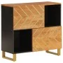 Mueble auxiliar madera maciza mango marrón/negro 80x33,5x75 cm de vidaXL, Aparadores - Ref: Foro24-356810, Precio: 130,43 €, ...
