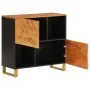 Mueble auxiliar madera maciza mango marrón/negro 80x33,5x75 cm de vidaXL, Aparadores - Ref: Foro24-356810, Precio: 130,43 €, ...