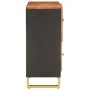 Mueble auxiliar madera maciza mango marrón/negro 80x33,5x75 cm de vidaXL, Aparadores - Ref: Foro24-356810, Precio: 130,43 €, ...