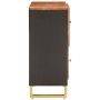 Mueble auxiliar madera maciza mango marrón/negro 80x33,5x75 cm de vidaXL, Aparadores - Ref: Foro24-356810, Precio: 132,54 €, ...