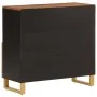 Mueble auxiliar madera maciza mango marrón/negro 80x33,5x75 cm de vidaXL, Aparadores - Ref: Foro24-356810, Precio: 130,43 €, ...