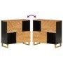 Mueble auxiliar madera maciza mango marrón/negro 80x33,5x75 cm de vidaXL, Aparadores - Ref: Foro24-356810, Precio: 130,43 €, ...