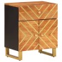 Mesita de noche madera maciza mango marrón y negro 50x33x60 c de vidaXL, Mesitas de noche - Ref: Foro24-356794, Precio: 63,91...