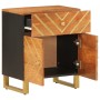 Mesita de noche madera maciza mango marrón y negro 50x33x60 c de vidaXL, Mesitas de noche - Ref: Foro24-356794, Precio: 63,91...