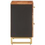 Mesita de noche madera maciza mango marrón y negro 50x33x60 c de vidaXL, Mesitas de noche - Ref: Foro24-356794, Precio: 63,91...