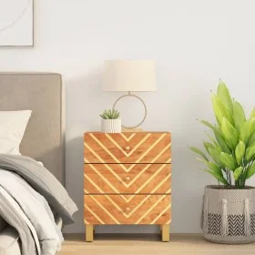 Mesita de noche madera maciza mango marrón y negro 50x33x60 c de vidaXL, Mesitas de noche - Ref: Foro24-356792, Precio: 120,4...