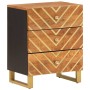 Mesita de noche madera maciza mango marrón y negro 50x33x60 c de vidaXL, Mesitas de noche - Ref: Foro24-356792, Precio: 122,5...