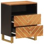 Mesita de noche madera maciza mango marrón y negro 50x33x60 c de vidaXL, Mesitas de noche - Ref: Foro24-356793, Precio: 64,60...