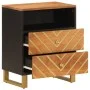 Solid mango wood nightstand brown and black 50x33x60 c by vidaXL, Nightstands - Ref: Foro24-356793, Price: 64,06 €, Discount: %