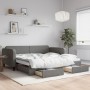 Sofá cama nido con cajones tela gris oscuro 100x200 cm de vidaXL, Camas y somieres - Ref: Foro24-3196858, Precio: 299,02 €, D...