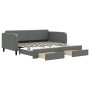 Sofá cama nido con cajones tela gris oscuro 100x200 cm de vidaXL, Camas y somieres - Ref: Foro24-3196858, Precio: 299,02 €, D...