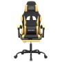 Silla gaming con reposapiés cuero sintético negro dorado de vidaXL, Sillones para videojuegos - Ref: Foro24-3143880, Precio: ...