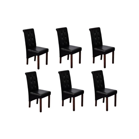 Sillas de comedor 6 unidades cuero sintético negro de vidaXL, Sillas de comedor - Ref: Foro24-160318, Precio: 569,55 €, Descu...