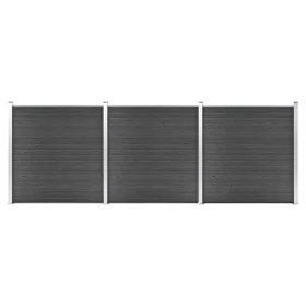 Black WPC Fence Panel Set 526x186cm by vidaXL, fence panels - Ref: Foro24-3070430, Price: 778,49 €, Discount: %