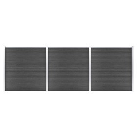 Juego de paneles de valla WPC negro 526x186 cm de vidaXL, Paneles de vallas - Ref: Foro24-3070430, Precio: 719,12 €, Descuent...