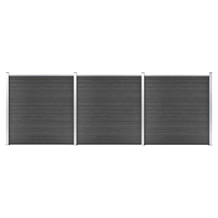 Juego de paneles de valla WPC negro 526x186 cm de vidaXL, Paneles de vallas - Ref: Foro24-3070430, Precio: 719,12 €, Descuent...