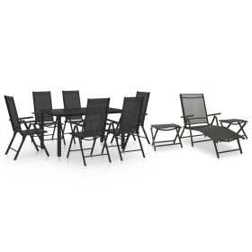 Juego de comedor de jardín 10 piezas negro y gris antracita de vidaXL, Conjuntos de jardín - Ref: Foro24-3070645, Precio: 564...