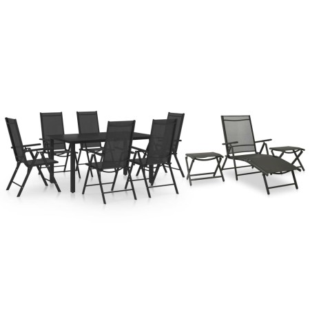 Juego de comedor de jardín 10 piezas negro y gris antracita de vidaXL, Conjuntos de jardín - Ref: Foro24-3070645, Precio: 564...