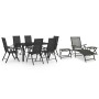 Juego de comedor de jardín 10 piezas negro y gris antracita de vidaXL, Conjuntos de jardín - Ref: Foro24-3070645, Precio: 564...