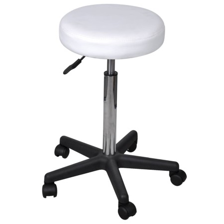 Taburete de oficina blanco de vidaXL, Sillas de oficina - Ref: Foro24-240470, Precio: 45,54 €, Descuento: %