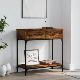 Konsolentisch aus geräucherter Eichenholz-Technikholz 75x34,5x75 cm von vidaXL, Seitentische - Ref: Foro24-833400, Preis: 56,...