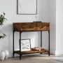 Konsolentisch aus geräucherter Eichenholz-Technikholz 75x34,5x75 cm von vidaXL, Seitentische - Ref: Foro24-833400, Preis: 56,...