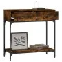 Konsolentisch aus geräucherter Eichenholz-Technikholz 75x34,5x75 cm von vidaXL, Seitentische - Ref: Foro24-833400, Preis: 56,...