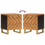 Mesita de noche de madera maciza de mango marrón y negro de vidaXL, Mesitas de noche - Ref: Foro24-356779, Precio: 44,53 €, D...