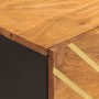Mesita de noche de madera maciza de mango marrón y negro de vidaXL, Mesitas de noche - Ref: Foro24-356779, Precio: 44,53 €, D...