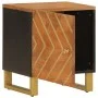 Mesitas de noche 2 uds madera maciza de mango marrón y negro de vidaXL, Mesitas de noche - Ref: Foro24-356780, Precio: 95,74 ...