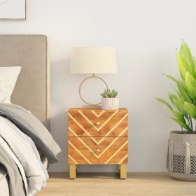 Mesita de noche de madera maciza de mango marrón y negro de vidaXL, Mesitas de noche - Ref: Foro24-356781, Precio: 62,13 €, D...