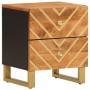 Mesita de noche de madera maciza de mango marrón y negro de vidaXL, Mesitas de noche - Ref: Foro24-356781, Precio: 62,13 €, D...