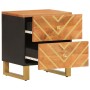 Mesita de noche de madera maciza de mango marrón y negro de vidaXL, Mesitas de noche - Ref: Foro24-356781, Precio: 62,13 €, D...