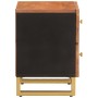 Mesita de noche de madera maciza de mango marrón y negro de vidaXL, Mesitas de noche - Ref: Foro24-356781, Precio: 62,13 €, D...