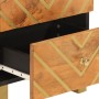 Mesita de noche de madera maciza de mango marrón y negro de vidaXL, Mesitas de noche - Ref: Foro24-356781, Precio: 62,13 €, D...