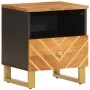 Brauner und schwarzer massiver Mangoholz-Nachttisch von vidaXL, Nachttische - Ref: Foro24-356789, Preis: 43,89 €, Rabatt: %
