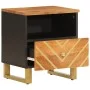 Brauner und schwarzer massiver Mangoholz-Nachttisch von vidaXL, Nachttische - Ref: Foro24-356789, Preis: 43,89 €, Rabatt: %