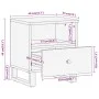 Brauner und schwarzer massiver Mangoholz-Nachttisch von vidaXL, Nachttische - Ref: Foro24-356789, Preis: 43,89 €, Rabatt: %