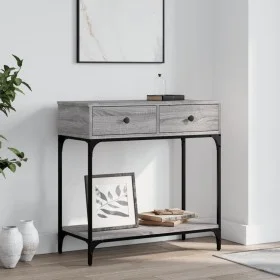 Mesa consola madera de ingeniería gris Sonoma 75x34,5x75 cm de vidaXL, Mesas auxiliares - Ref: Foro24-833401, Precio: 58,35 €...