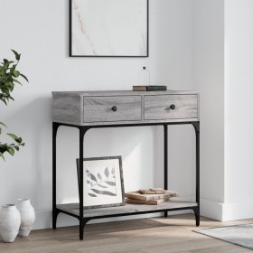 Mesa consola madera de ingeniería gris Sonoma 75x34,5x75 cm de vidaXL, Mesas auxiliares - Ref: Foro24-833401, Precio: 59,29 €...