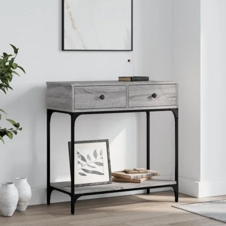 Mesa consola madera de ingeniería gris Sonoma 75x34,5x75 cm de vidaXL, Mesas auxiliares - Ref: Foro24-833401, Precio: 58,35 €...