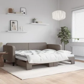 Sofá cama nido tela gris taupe 90x200 cm de vidaXL, Camas y somieres - Ref: Foro24-3196819, Precio: 249,41 €, Descuento: %