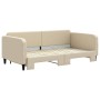 Sofá cama nido tela crema 100x200 cm de vidaXL, Camas y somieres - Ref: Foro24-3196825, Precio: 258,87 €, Descuento: %